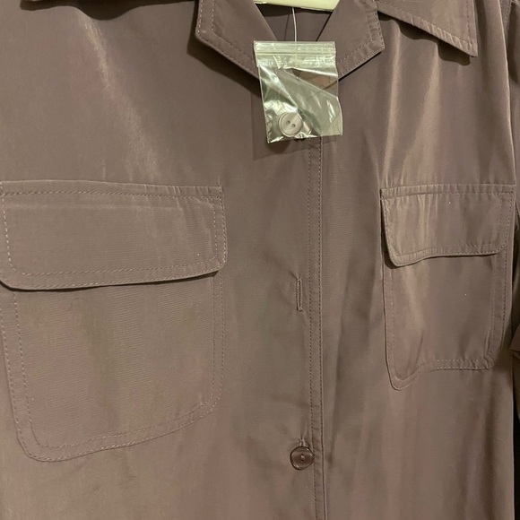 Purple Button Down Blouse 14PW - Picture 4 of 7